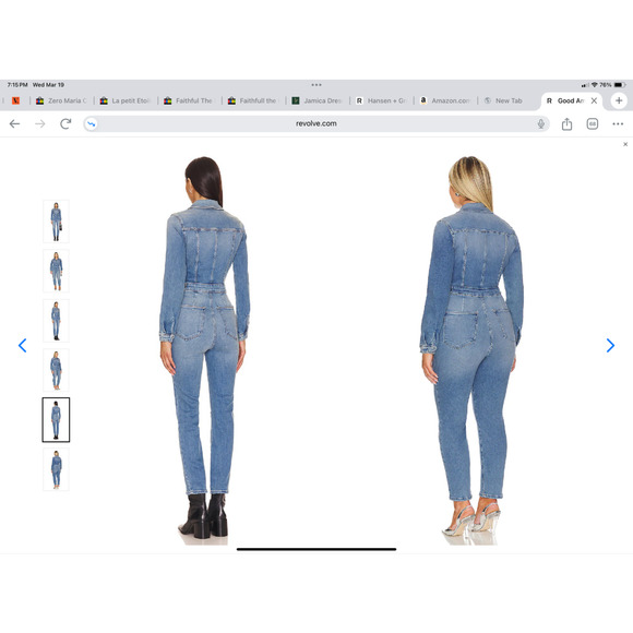 NWT GOOD AMERICAN FIT FOR SUCCESS JUMPSUIT XS, SOLD OUT ON REVOLVE, MSRP $189 - Picture 4 of 7
